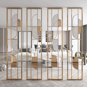 Modern Home Decoration Metal Panel Wall Stainless Steel Design 304 316 Mirror Divider Screen Room Divider Office Partitions